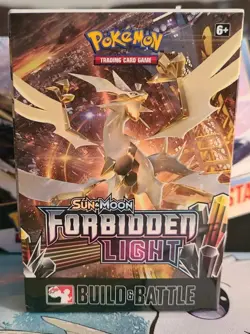 Pokemon Sun & Moon Forbidden Light Build & Battle New/Sealed - 4 Boosters, Promo - Image 1