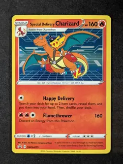 2020 Pokemon SPECIAL DELIVERY CHARIZARD #SWSH075 Black Star Promo PC Purchase - Image 1