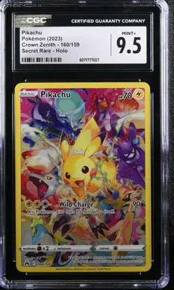 Pokemon 2023 Pikachu SR-Holo Crown Zenith #160 CGC 9.5 - Image 1
