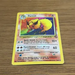 Pokemon TCG Flareon Jungle 3/64 Holo Unlimited Holo Rare LP - Image 1