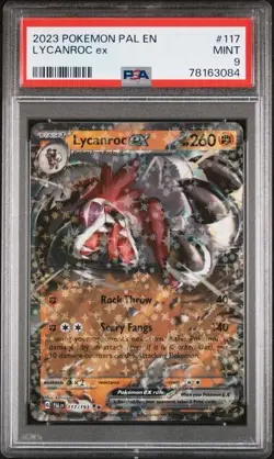 2023 Pokemon Paldea Evolved Lycanroc ex PSA 9 MINT #117 Double Rare - Image 1