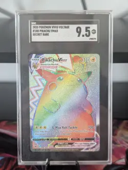 Pokemon Pikachu VMAX Rainbow Full Art Vivid Voltage 188/185 SGC 9.5 Mint TCG - Image 1