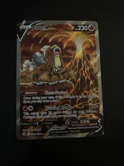 Entei v Gg36/GG70 Crown Zenith Galarian Gallery Holo Ultra Rare Pokemon TCG - Image 1