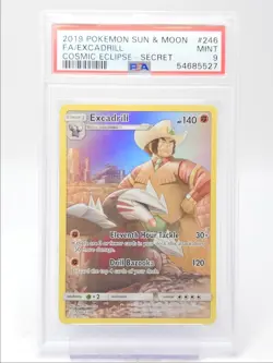 EXCADRILL 2019 POKEMON S & M COSMIC ECLIPSE SECRET RARE 246/236 PSA 9 Q4094 - Image 1