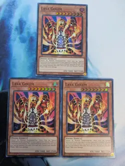 YuGiOh! Lava Golem RA01-EN001 Super Rare x 3 PLAYSET 1st Ed - Image 1