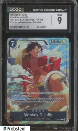2025 One Piece PC Best Selection Vol.3 Promo Alt Monkey D. Luffy P-075 CGC 9 - Image 1
