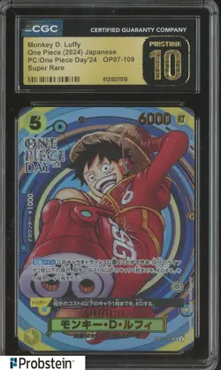 2024 Pokemon JPN One Piece Day'24 OP07-109 Monkey D. Luffy CGC 10 PRISTINE - Image 1
