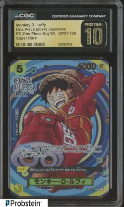 2024 Pokemon JPN One Piece Day'24 OP07-109 Monkey D. Luffy CGC 10 PRISTINE - Image 1