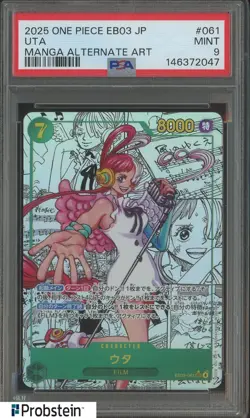 2025 One Piece EB03 Japanese #061 Uta Manga Alternate Art PSA 9 MINT - Image 1