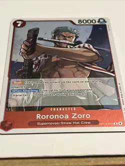 Roronoa Zoro Rare (R) OP14-015 The Azure Sea's Seven English Foil - Image 3