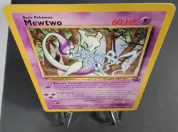 Mewtwo Black Star Promo 12 Pokemon Card WOTC Non Holo Vintage LP - Image 4