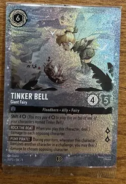 Disney Lorcana: Fabled - Tinker Bell 11/P3 Glimmer Foil Promo SEALED Card - Image 1