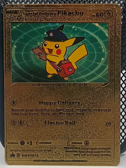 Pikachu Special Delivery Gold Foil Promo Pokemon Card SWSH074 Rare - Image 1