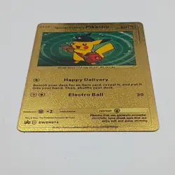 Pikachu Special Delivery Gold Foil Promo Pokemon Card SWSH074 Rare - Image 3