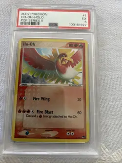 Ho-Oh 1/17 POP Series 5 Holo Rare Vintage Pokemon TCG Card PSA 5 - Image 1