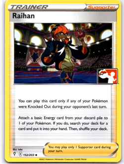 Pokemon TCG Raihan 152/203 Prize Pack Series Card Non Holo Near Mint - Image 1