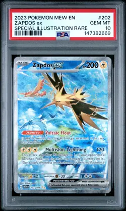 Pokemon Zapdos EX TCG Scarlet & Violet 151 Sir Holo Card 202/165 PSA 10 Gem Mint - Image 1