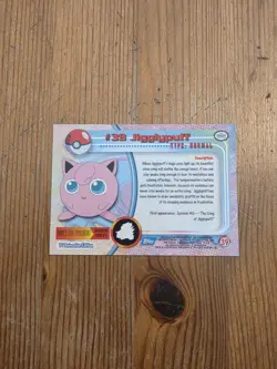 Jigglypuff #39 Topps Pokemon Card - Topps Blue Logo TV Animation Edition LP - Image 2