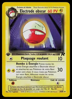 Pokemon Card - Dark Electrode obscur Team Rocket French 34/82 1st Edition - Image 1