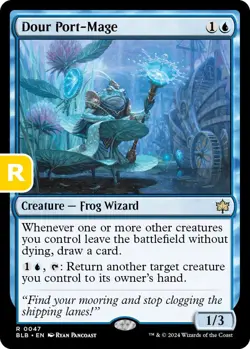 MTG Dour Port-Mage Bloomburrow Rare Creature Frog Wizard NM - Image 1