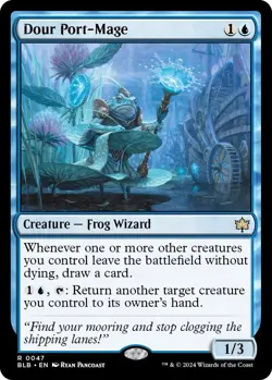 MTG Dour Port-Mage Bloomburrow Rare Creature Frog Wizard NM - Image 2