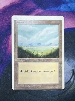 Miscut 1x Plains Basic Land 4th Edition MTG Magic Gathering Error Misprint - Image 1