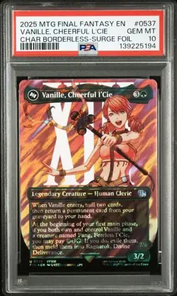 2025 MTG FINAL FANTASY BORDERLESS-SURGE #0537 VANILLE CHEERFUL L'CIE PSA 10 - Image 1