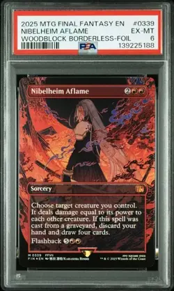 2025 MTG Final Fantasy NIBELHEIM AFLAME Woodblock Borderless Foil #0339 * PSA 6 - Image 1