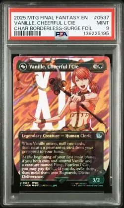 2025 MTG Final Fantasy Borderless Surge Foil #0537 Vanille Cheerful L'cie PSA 9 - Image 1