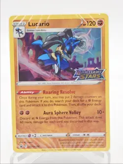 LUCARIO 2022 POKEMON BRILLIANT STARS STAMP BLACK STAR PROMO C #SWSH186 Q5677 - Image 1