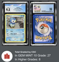 SWIRLED CGC 10 2007 Pokemon Piplup Diamond & Pearl Cosmos Holo #93 • POP 27 - Image 1