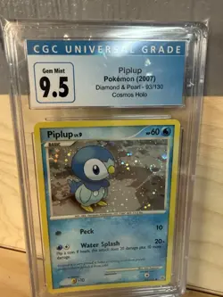 SWIRLED CGC 10 2007 Pokemon Piplup Diamond & Pearl Cosmos Holo #93 • POP 27 - Image 2