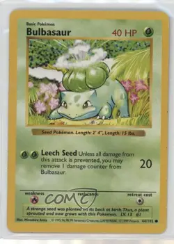 Bulbasaur Shadowless Pokemon Base Set #44 1999 - Image 1
