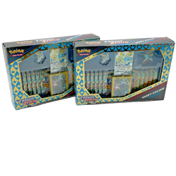 Lot of (2) Pokemon TCG Crown Zenith Shiny Zacian Premium Figure Collection Boxes - Image 1