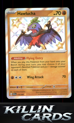 Hawlucha 175/091 Pokemon Shiny Rare SV: Paldean Fates Card NM - Image 1
