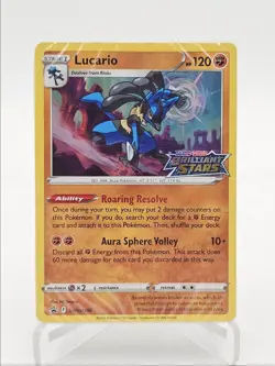LUCARIO 2022 POKEMON BRILLIANT STARS STAMP BLACK STAR PROMO B #SWSH186 Q5677 - Image 1