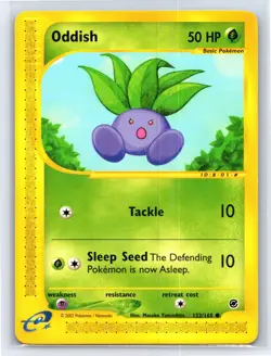 2002 Pokemon TCG Expedition Base Set Oddish - 122/165 - NM - Image 1