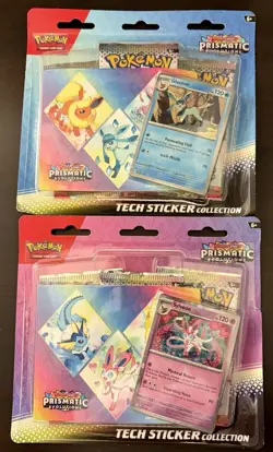 Pokemon Prismatic Evolutions Tech Sticker Collection Lot of 2 Sealed - Image 1