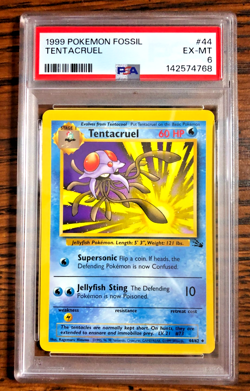 Tentacruel Uncommon #44|PSA EX-MT 6|1999 WOTC Fossil Unlimited|Pokemon TCG - Image 1