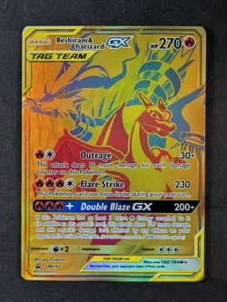 2021 Pokemon RESHIRAM & CHARIZARD GX #SM247 Black Star Promo Prem. Coll. English - Image 1