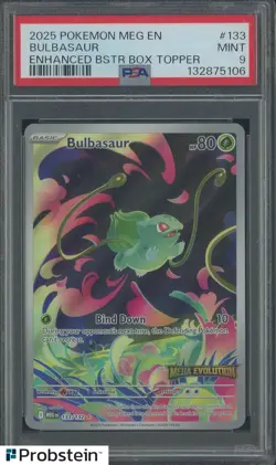 2025 Pokemon MEG EN Enhanced Booster Topper #133 Bulbasaur PSA 9 - Image 1
