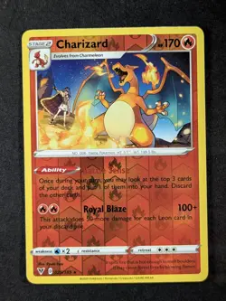 2020 Pokemon CHARIZARD #025/185 Vivid Voltage Reverse Holo Rare English - Image 1