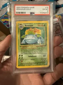 1999 PSA 6 Venusaur #15 Holo Rare WOTC Pokemon Game Base Set Unlimited - Image 1