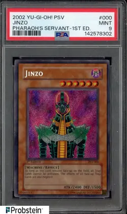 2002 Yu-Gi-Oh! Pharaoh's Ervant 1st Ed #000 Jinzo PSA 9 MINT - Image 1