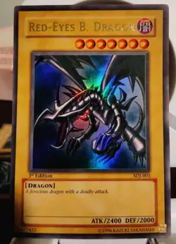 Yu-Gi-Oh! Red-Eyes B. Dragon SDJ-001 1st Edition Holo English Card by Konami - Image 2
