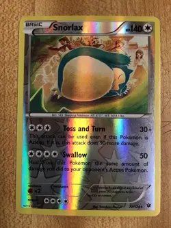 Pokemon TCG Snorlax Fates Collide 77/124 Reverse Holo Rare Pokemon Card NM - Image 1