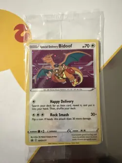 Pokemon TCG Special Delivery Bidoof SWSH177 Black Star Promo Card - Image 1
