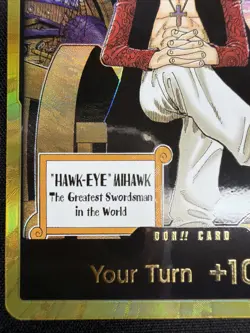 DON!! Card (Dracule Mihawk) (Gold) The Azure Sea's Seven Foil - Image 5