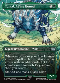 x1 Torgal, A Fine Hound FIN Final Fantasy MTG 345 Full Art Borderless Uncommon - Image 1