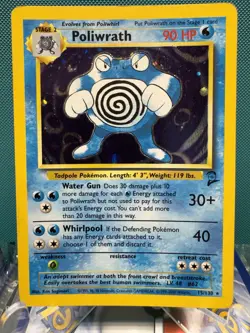 Pokemon TCG Polywrath Holo Rare Base Set 2 015/130 LP - Image 1